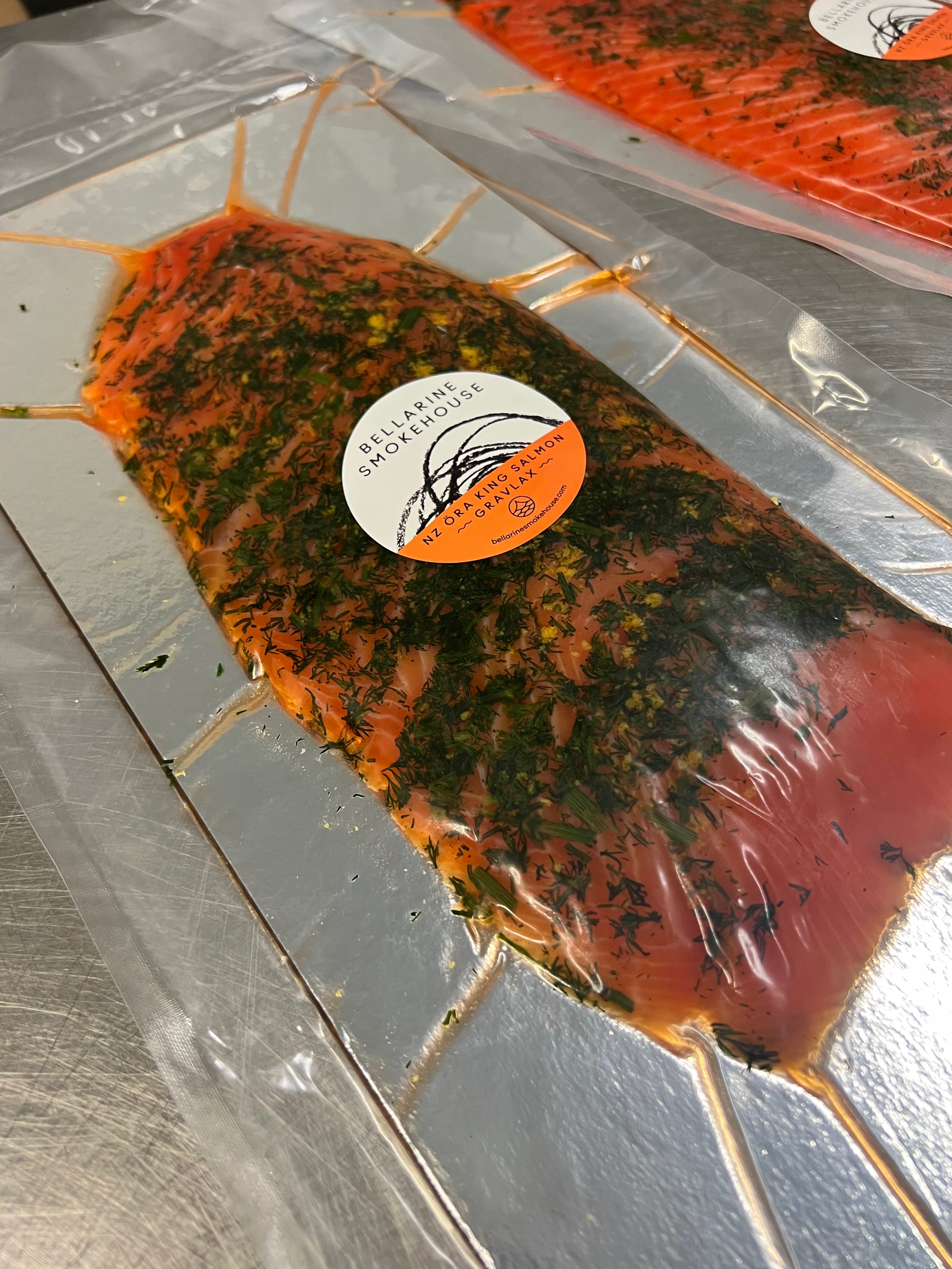 500g NZ King Salmon Gravlax sliced Bellarine Smokehouse